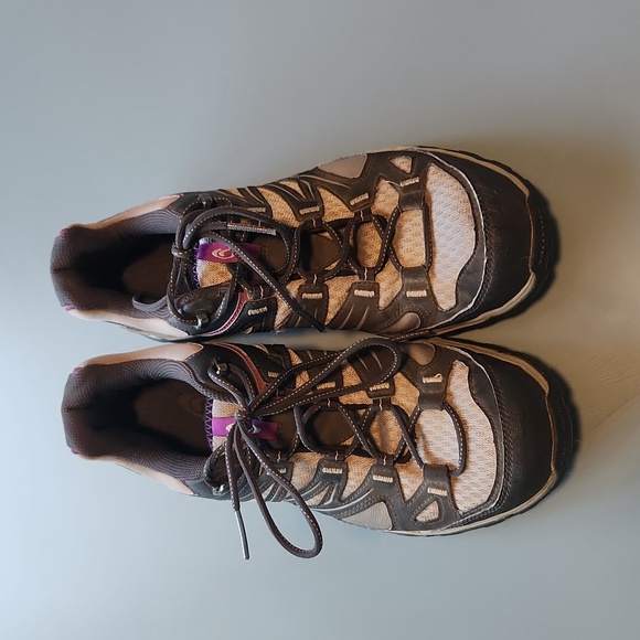 Salomon contagrip hiking shoes size 8 women's grey and purple - Picture 1 of 6